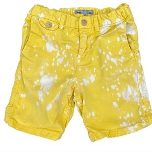 Bonpoint yellow hippie tie dye bleached cargo shorts 4